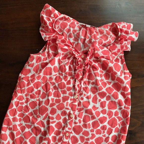 LOFT Career Blouse Sz XS Ruffles Pink bubble hem - Picture 1 of 10